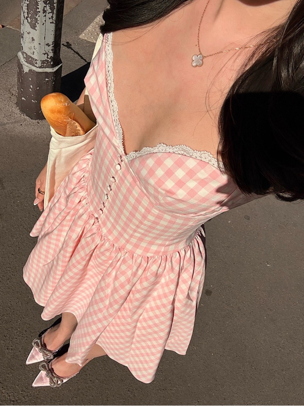 House of CB Brigitte Strawberry Shortcake Gingham Corset Mini Dress 🍓🍰